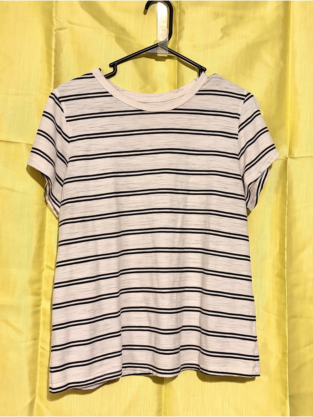 Women’s Black & White Striped Short Sleeve Tee